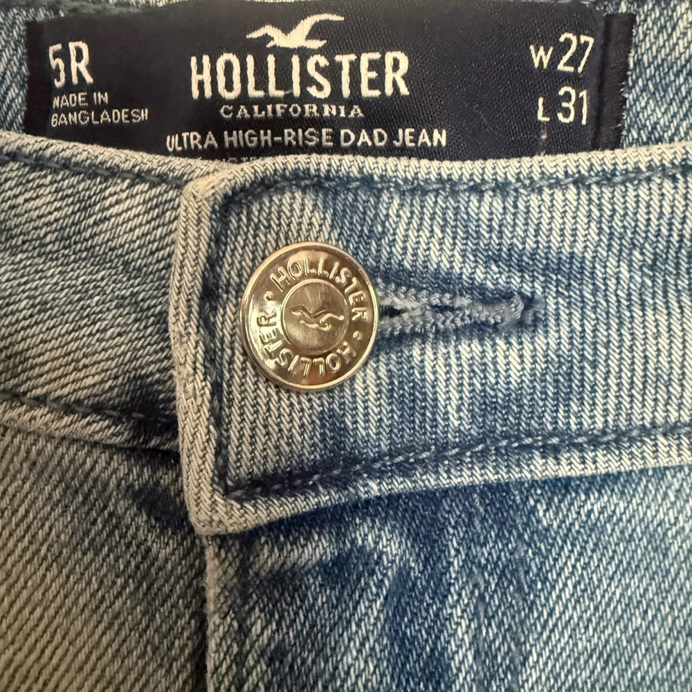 Hollister Ultra High-Rise Dad Jean wide leg Y2K patchwork 27/31 5R - Picture 6 of 9